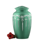 Aluminium Cremation Urn - Light Green