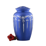 Modern Aluminium Cremation Urn - Blue