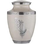 Modern Aluminium Cremation Urn - Silver Color