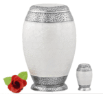 White Aluminium Cremation Urn