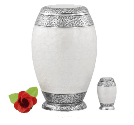 White Aluminium Cremation Urn