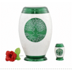 Modern Green Aluminium Cremation Urn
