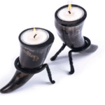 HORN CANDLE STAND SET