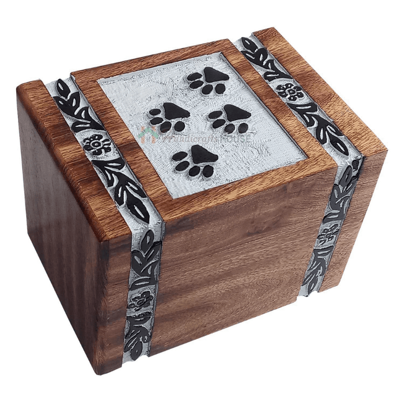 Untitled design - 2025-10-14T231102.387 Designer Handcarved Wooden Cremation Urn with Turquoise Inlay - Image 1