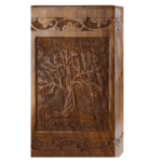 Handcarved Wooden Cremation Urn for Human Ashes